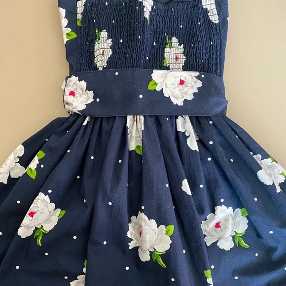 Abercrombie Girls flowered Blue Dress Sz S - Main Image